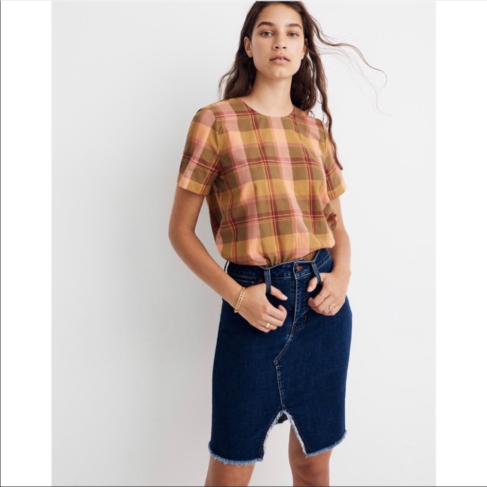 Madewell front cut out skirt